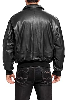 G-1 time&tide☆羊革☆leather ‘bomber jacket Men's Black G-1 Leather Bomber Jacket Aviator Style | WeeBroz
